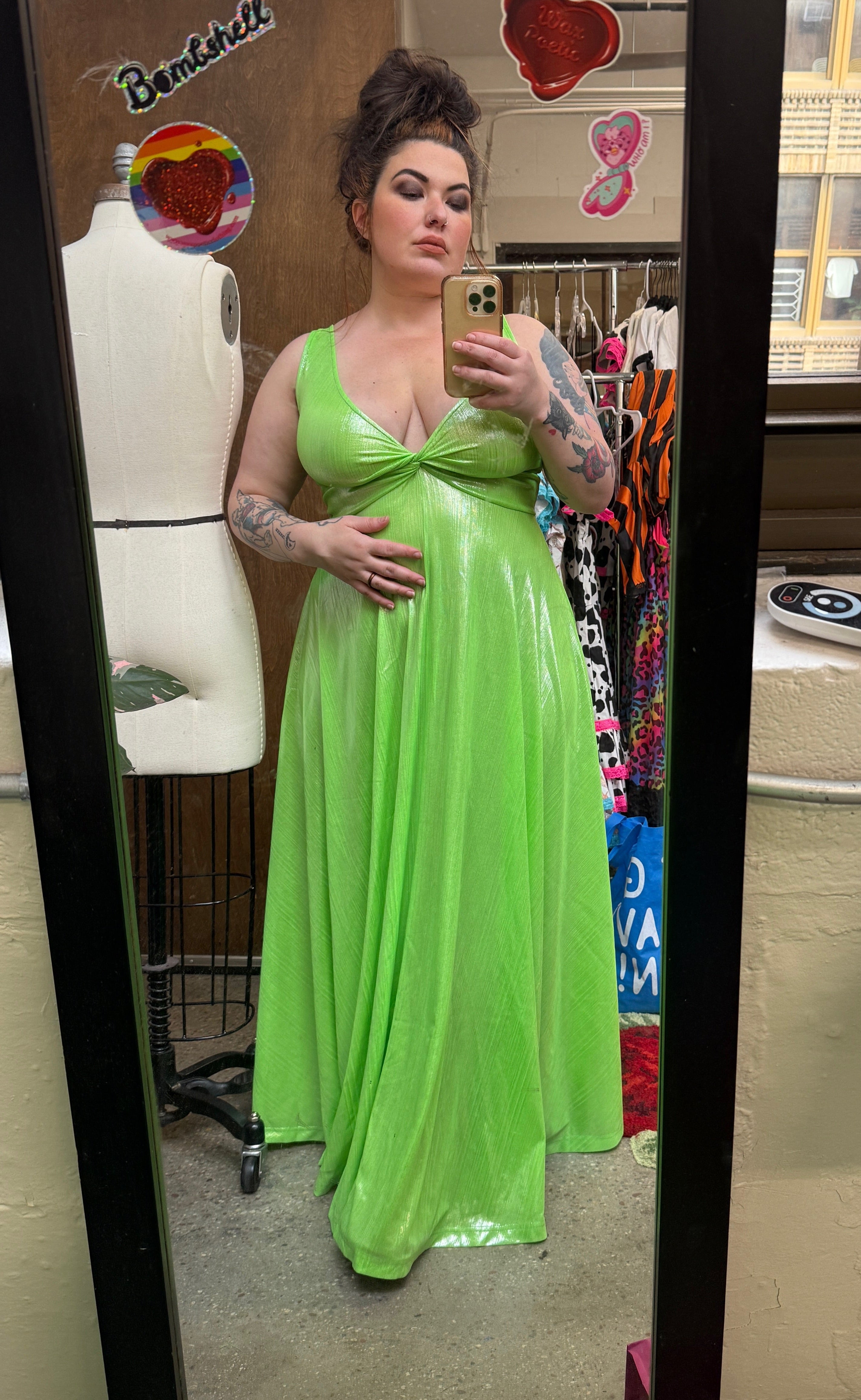 Siren Dress in Slime Queen Green XL