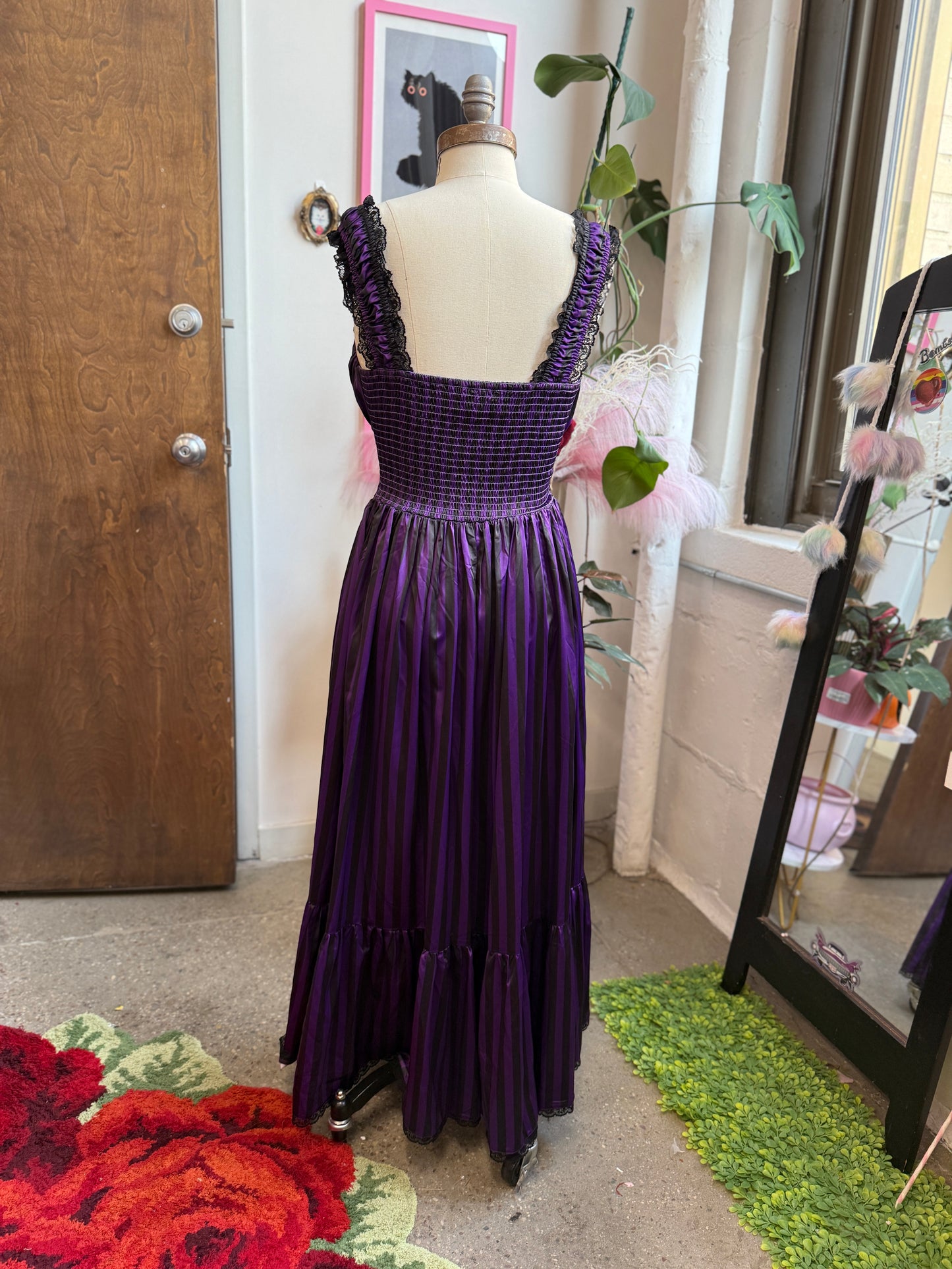 Cosette Maxi Dress in Violet Stripe