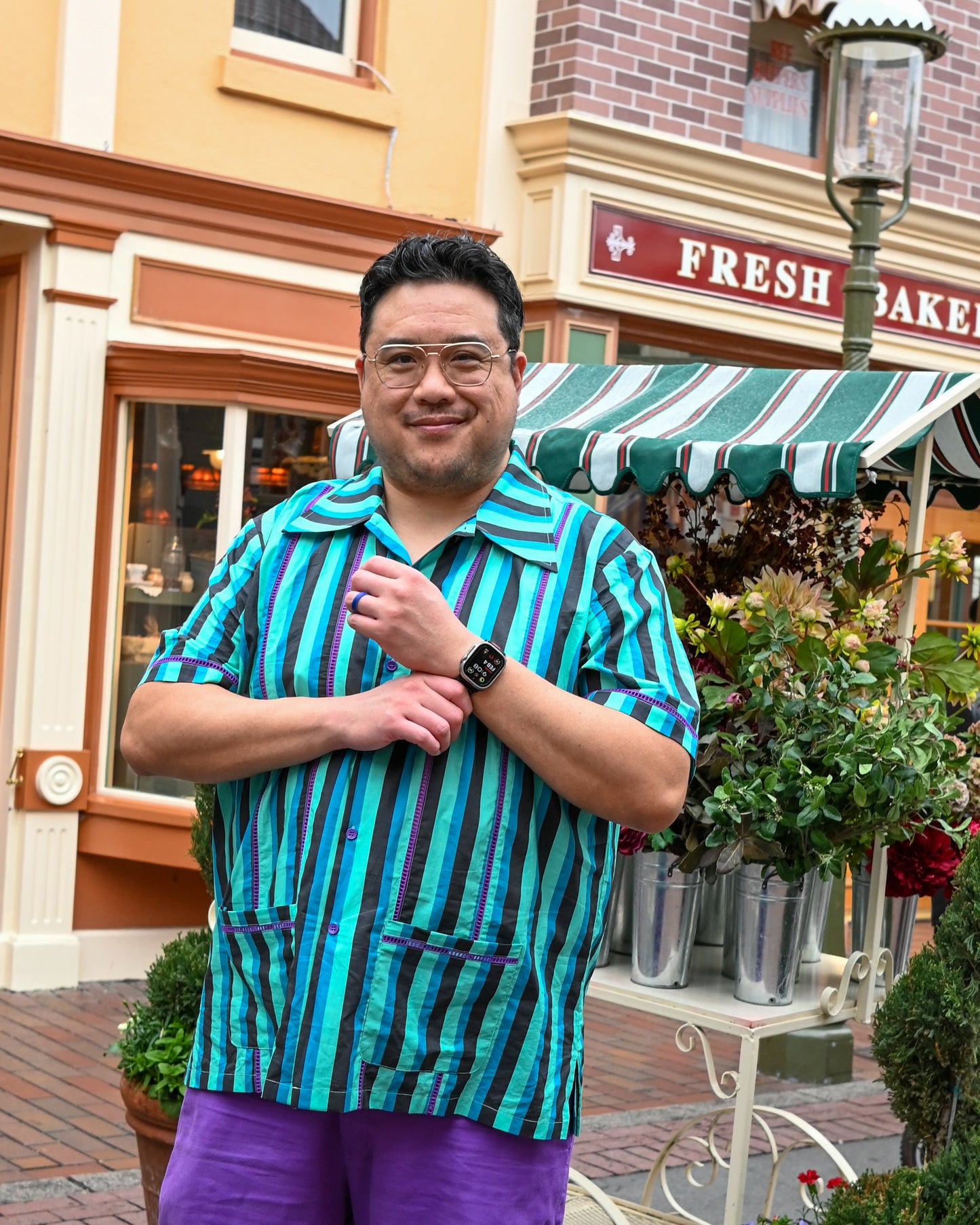 Men's Haunted House Stripe Cocktail Shirt Haunted Mansion