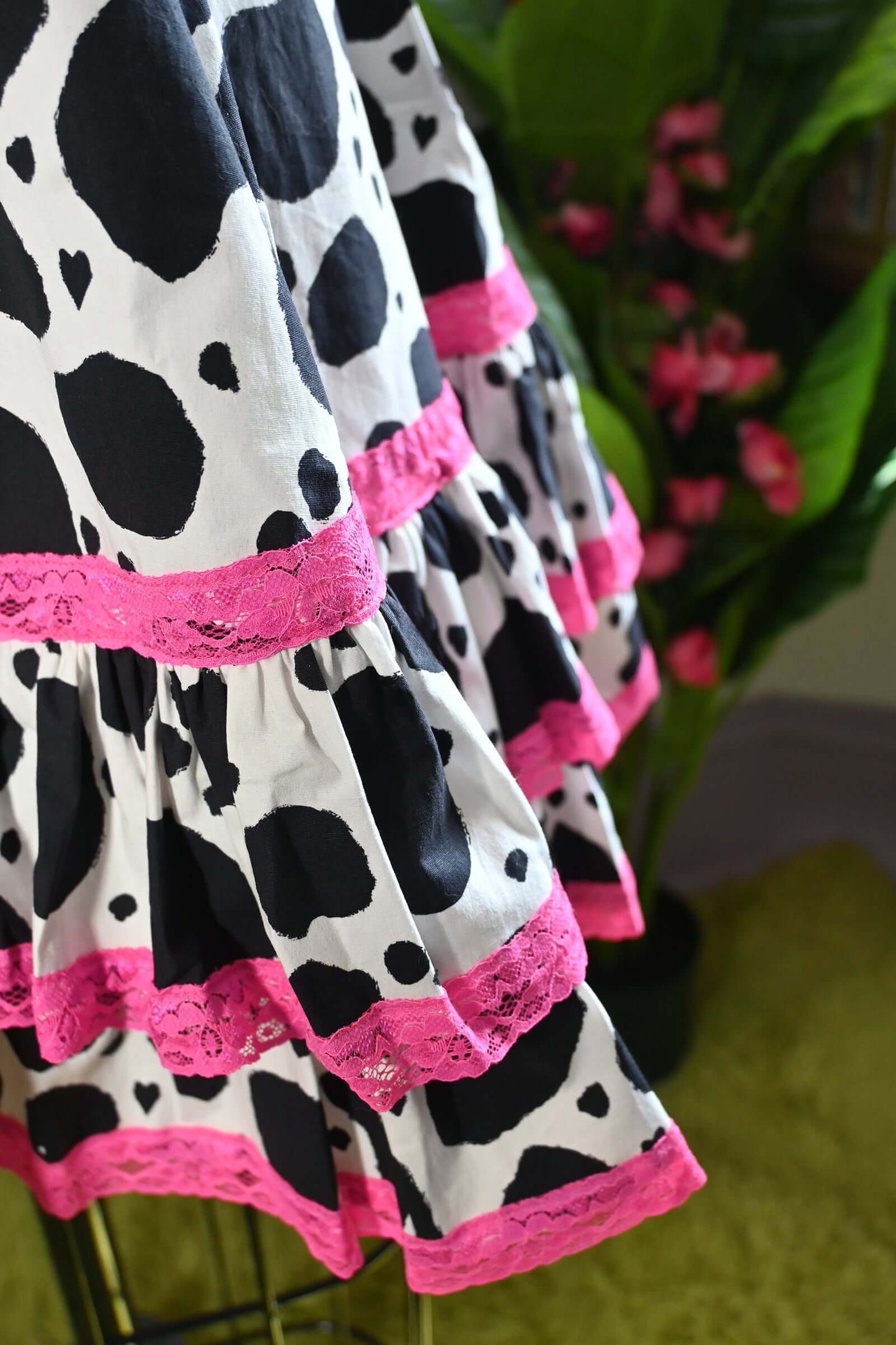 Wax Poetic Adelaide Mini Swing dress in Bessie Moo print