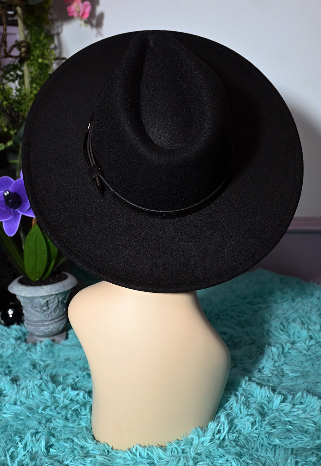 Bleeding Hearts Floral XL Vegan Felt Wide Brim Hat from Witchwood Bags