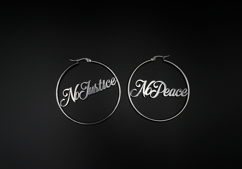 No Justice No Peace Hoops by Topple and Burn