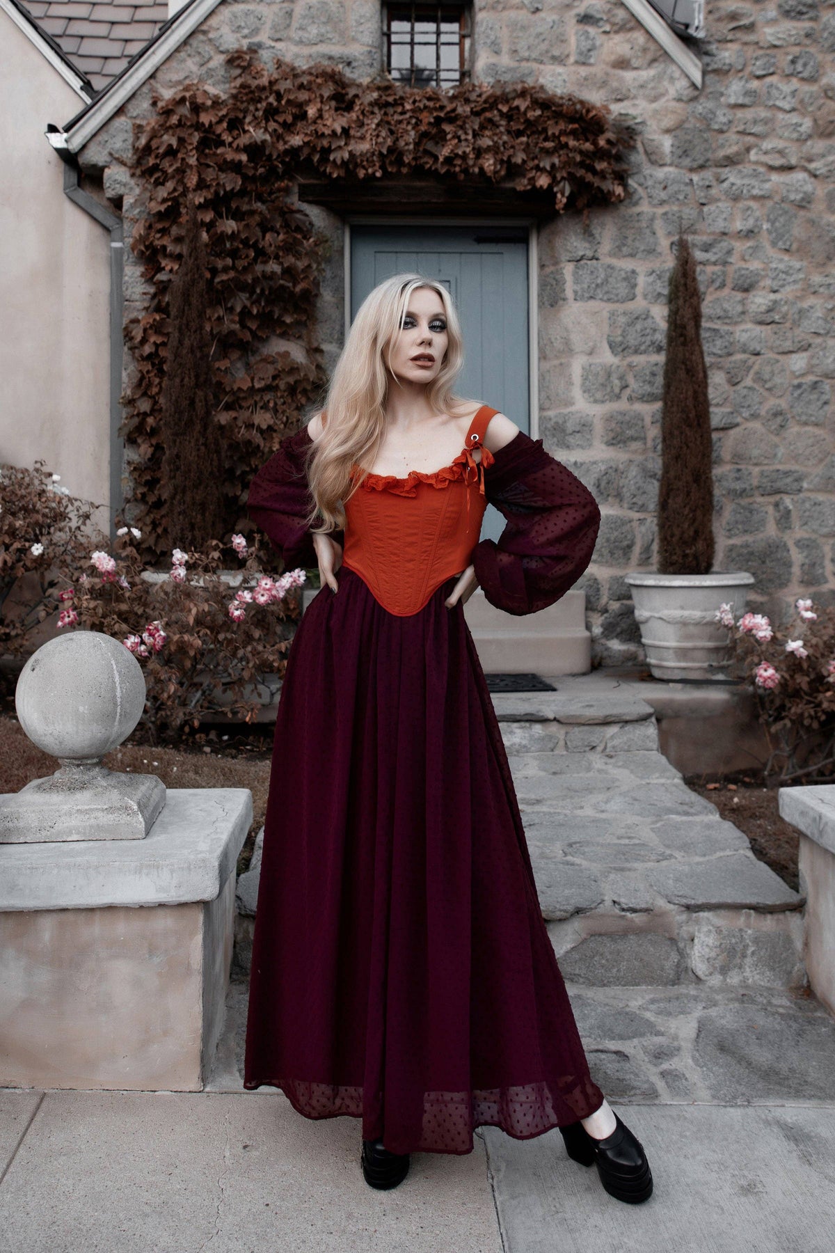 Eclipse Dress in Burgundy by Lively Ghosts