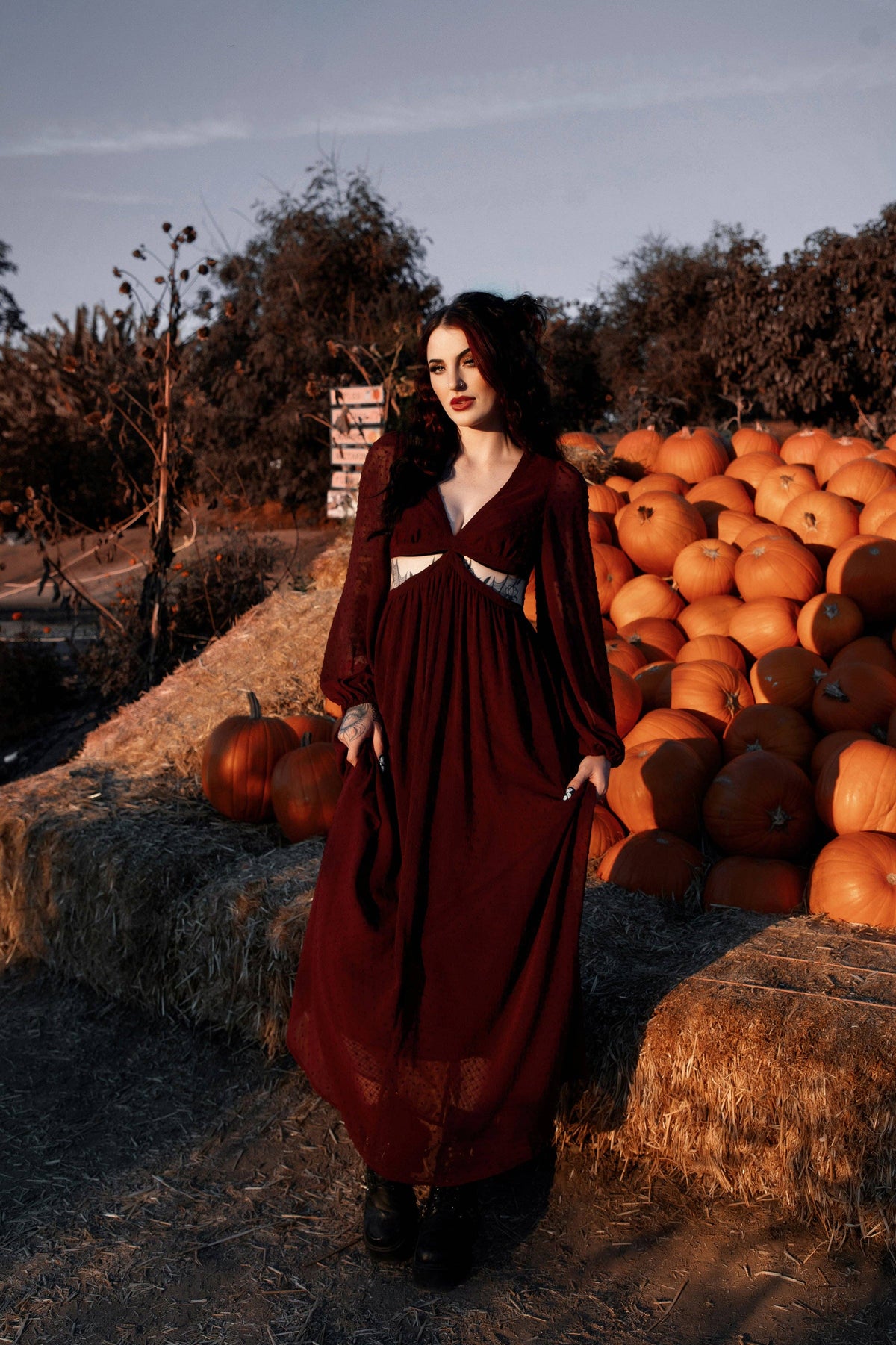 Eclipse Dress in Burgundy by Lively Ghosts