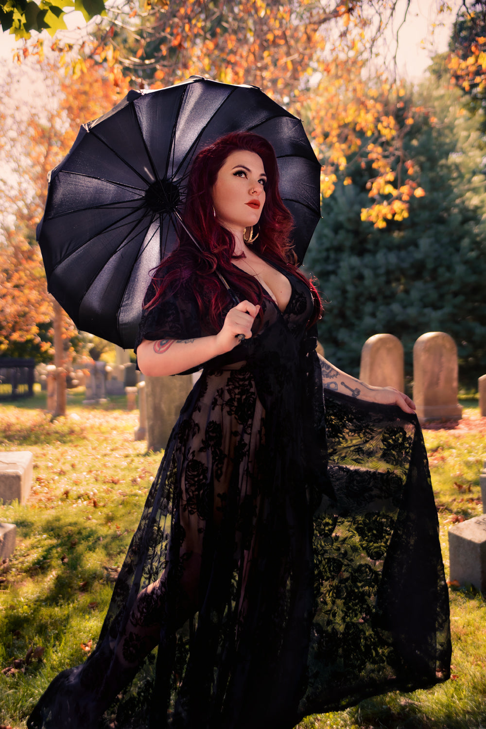 PRE ORDER* Lydia Wrap Dress in Flocked Rose Black Mesh PRE ORDER* Lydia Wrap Dress in Flocked Rose Black Mesh
