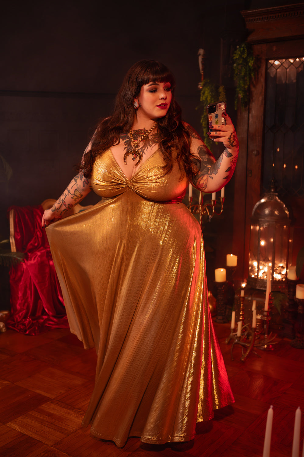 Siren Dress in Liquid Gold