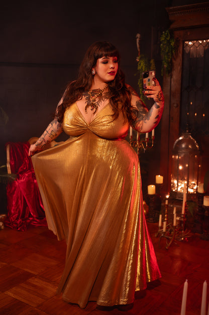 Siren Dress in Liquid Gold