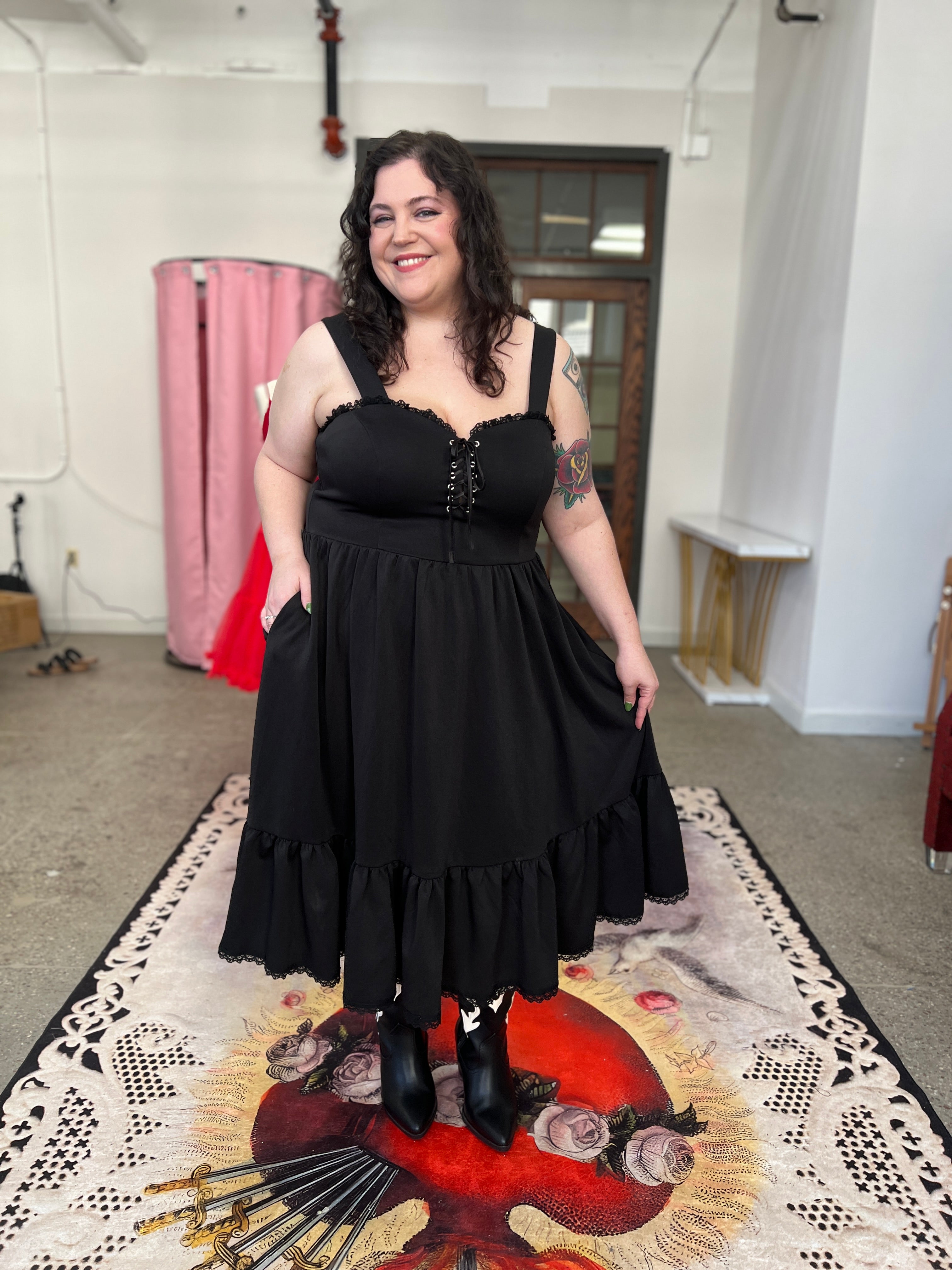 Heidi Swing Dress - Black - Wax Poetic Clothing