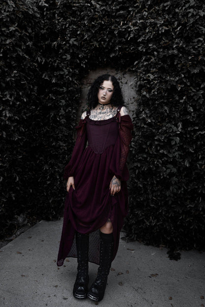 Eclipse Dress in Burgundy by Lively Ghosts