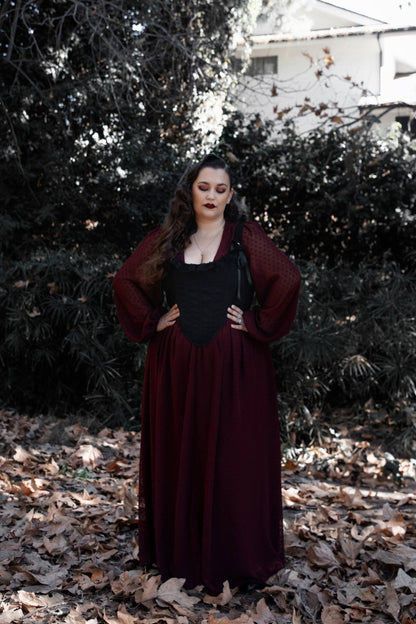 Eclipse Dress in Burgundy by Lively Ghosts