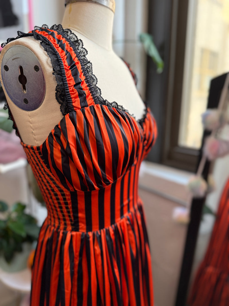 Cosette Maxi Dress in Halloween Stripe