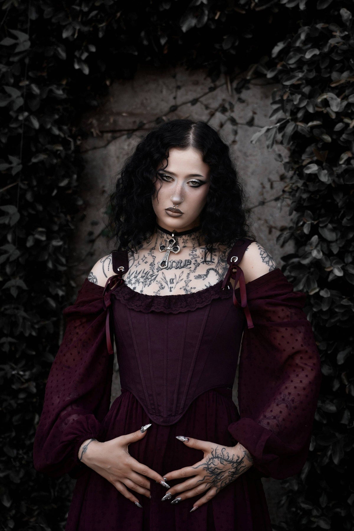 Eclipse Dress in Burgundy by Lively Ghosts