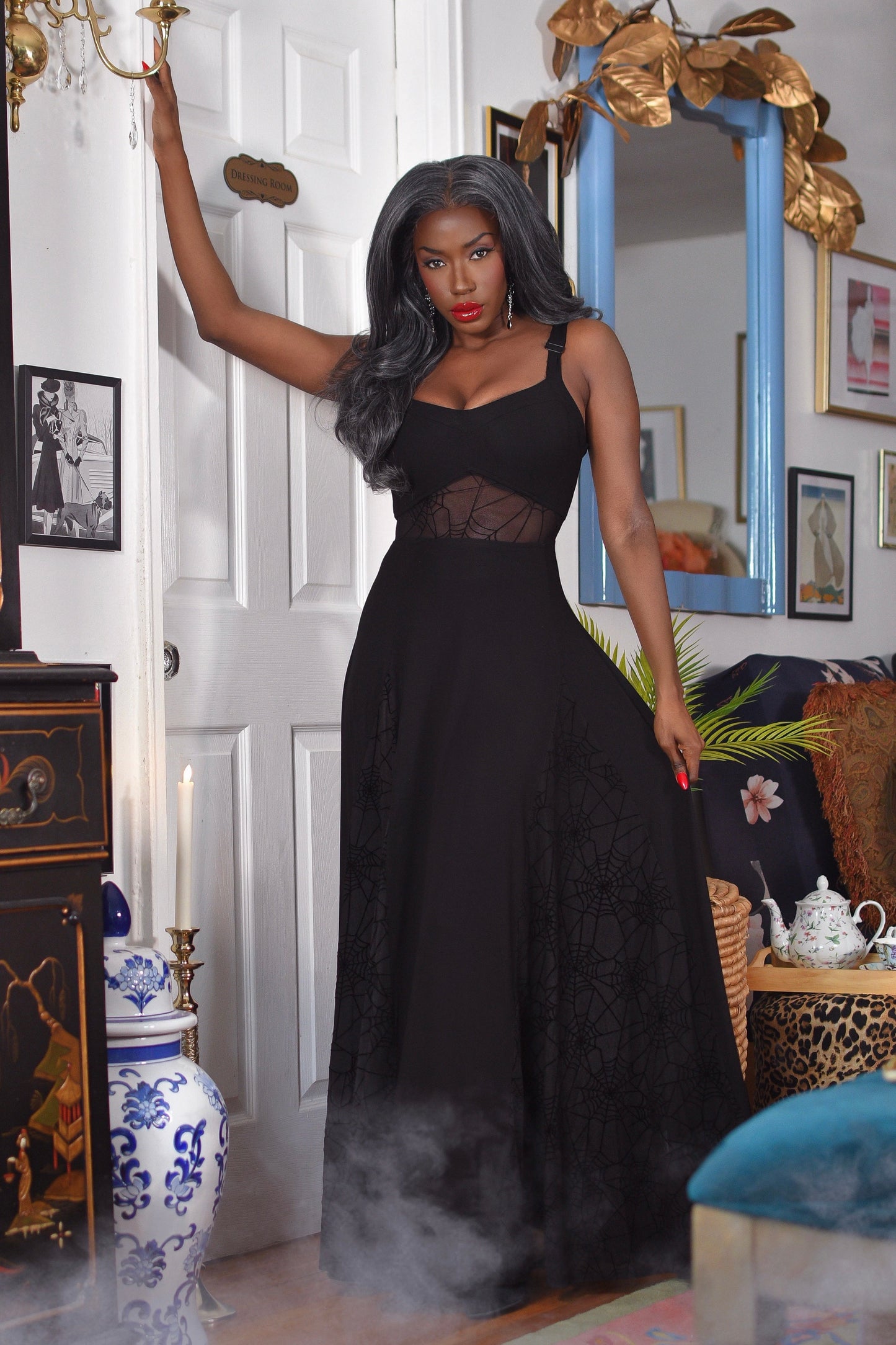 Arachnophobia Maxi Dress Pre-Sale by Weasel Wear