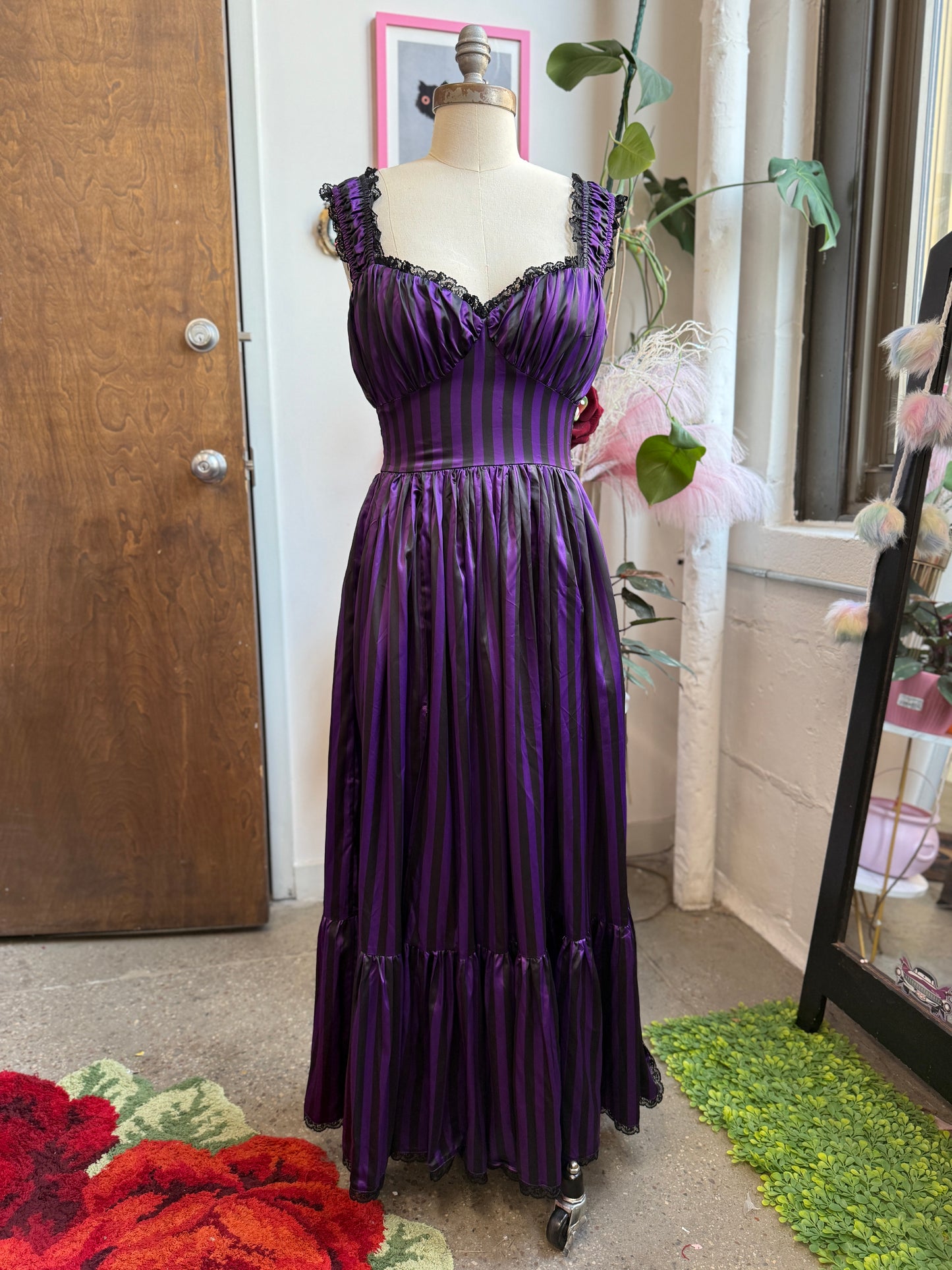 Cosette Maxi Dress in Violet Stripe