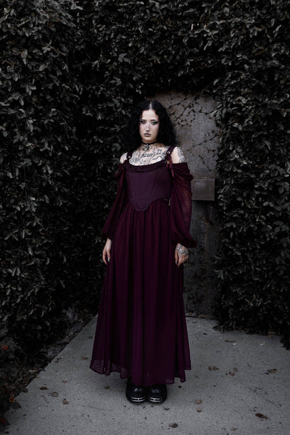 Eclipse Dress in Burgundy by Lively Ghosts