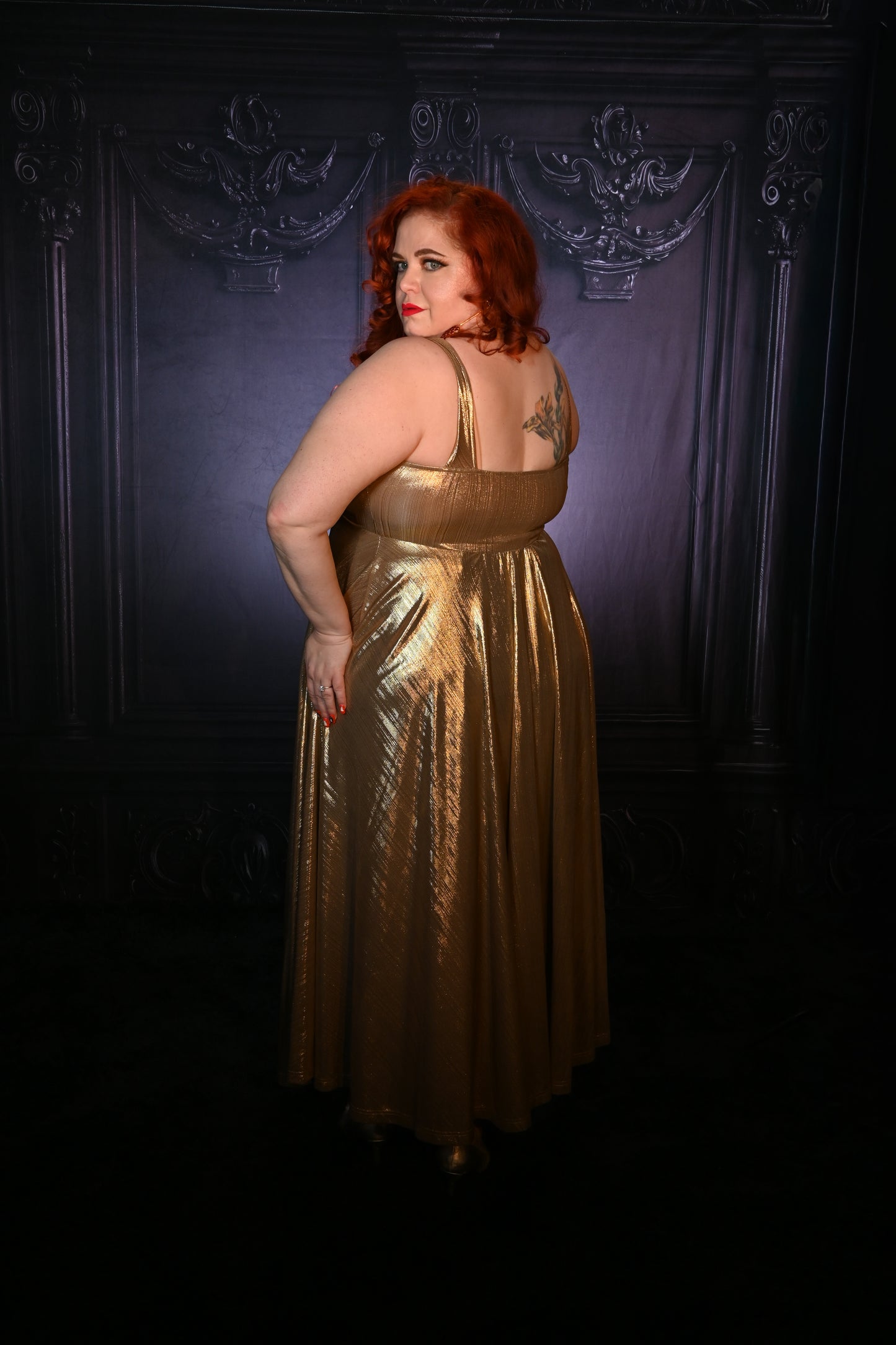 Siren Dress in Liquid Gold