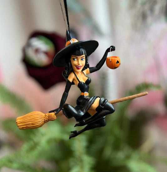 Bettie Page Witch Ornament - Midnight Ride by Retro a Go Go