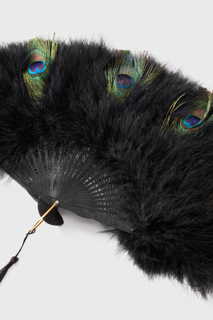 Handheld Marabou Feather Vintage Fan