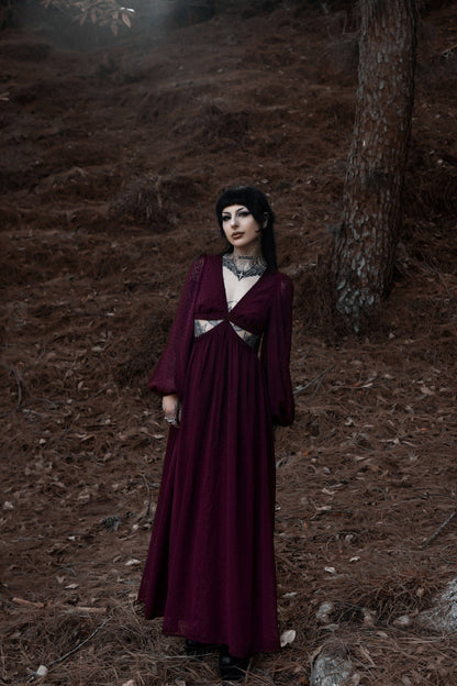 Eclipse Dress in Burgundy by Lively Ghosts