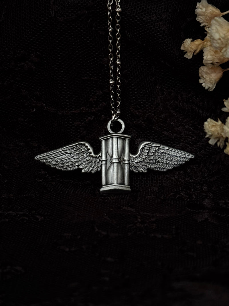 Carved In Stone- Hour Glass with Wings by Seance