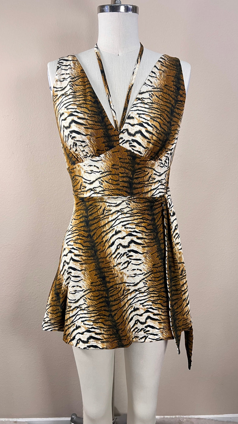 Barbados Baby Romper in Tiger by Elle Rebel