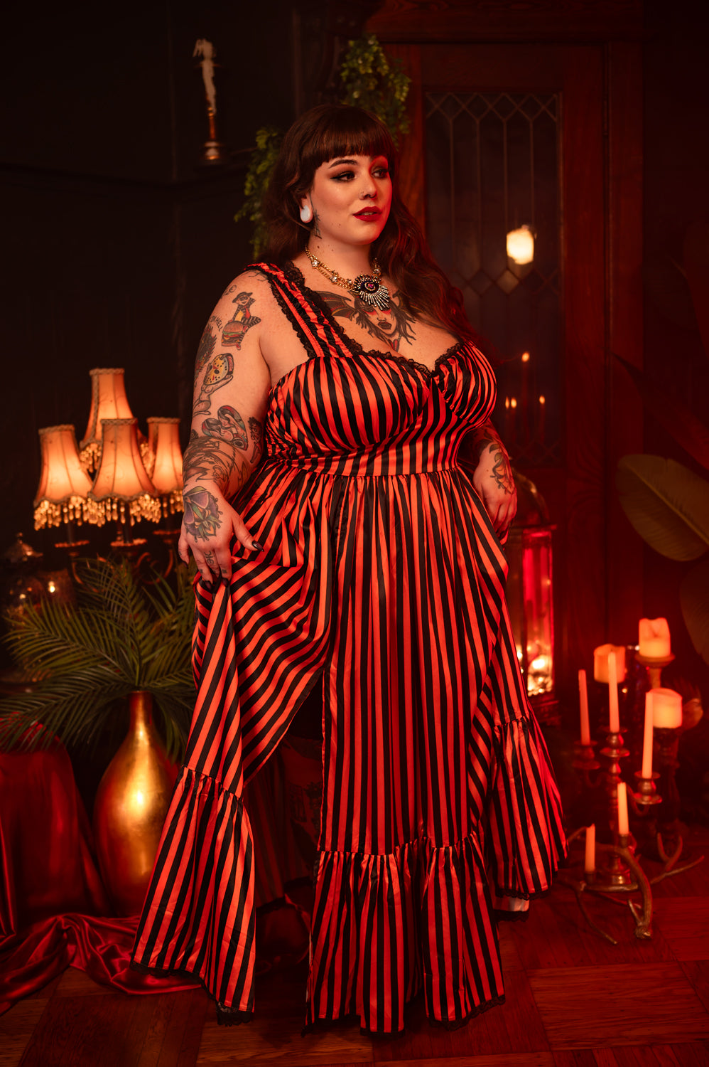 halloween maxi dress Cosette in Stripe, S and spooky themed events. Ivory Applique Lace Wedding Size:CHILD11 group-596