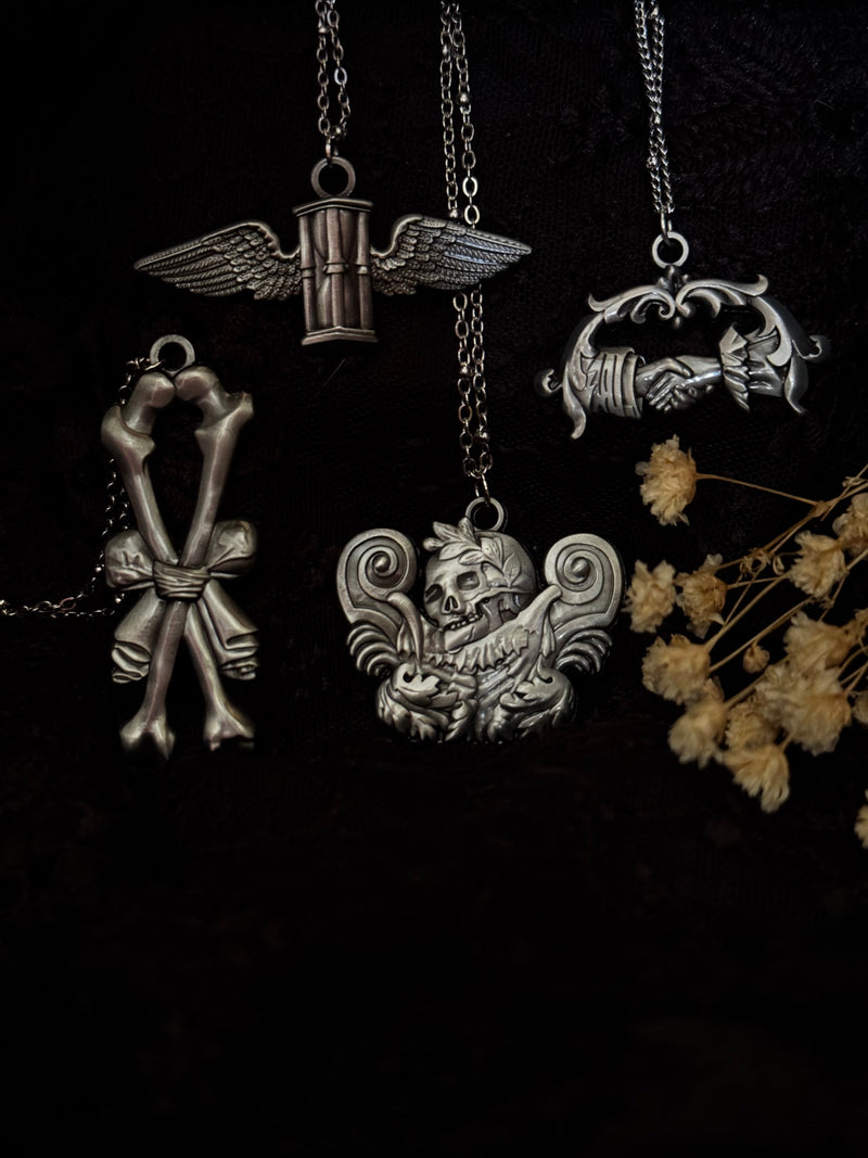 Carved In Stone- Hour Glass with Wings by Seance