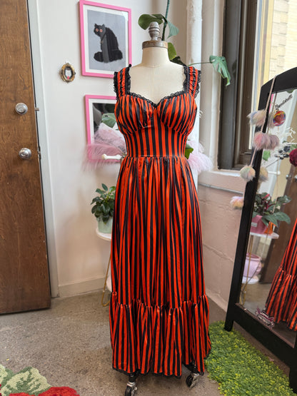 Cosette Maxi Dress in Halloween Stripe