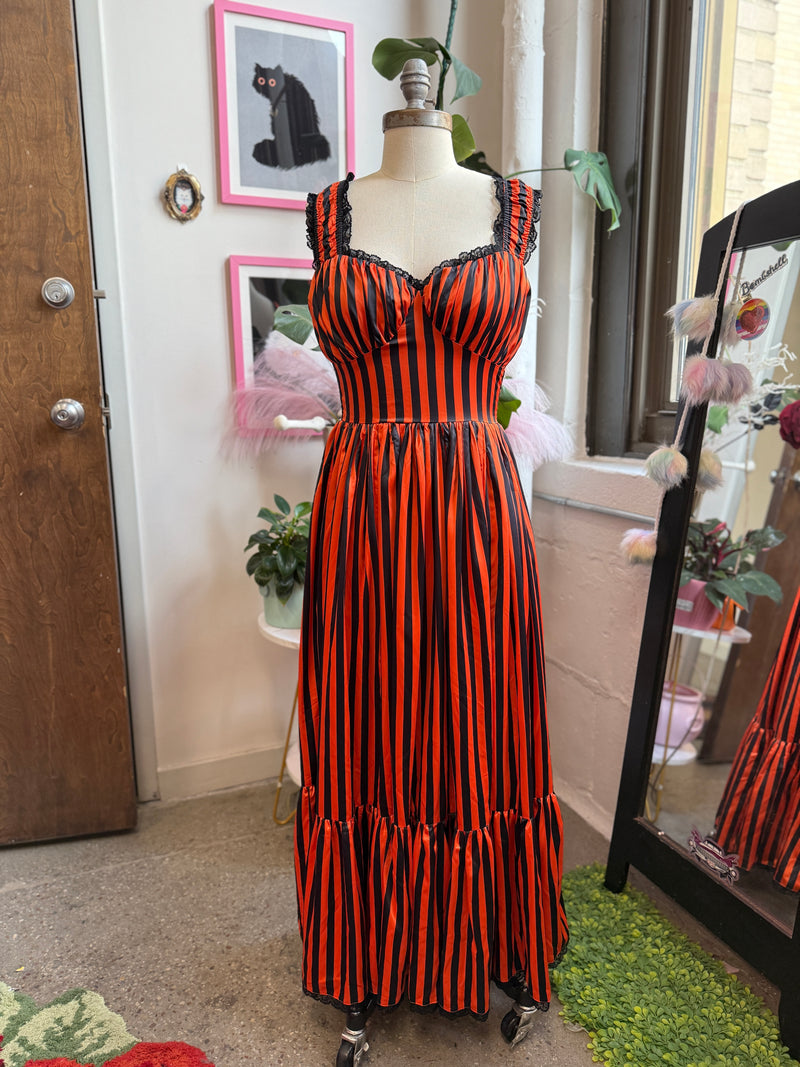 Cosette Maxi Dress in Halloween Stripe