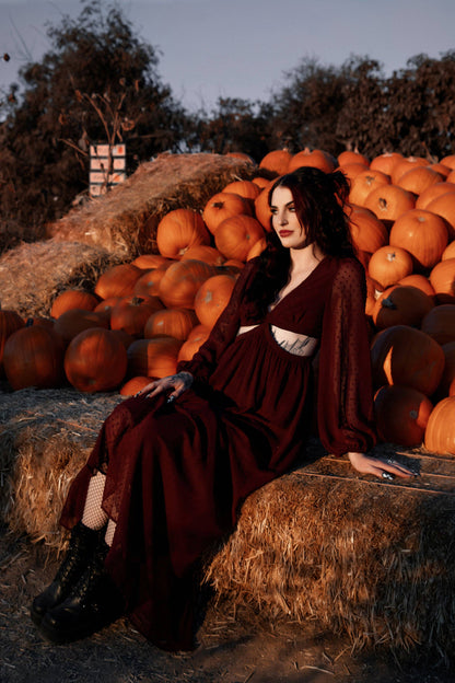 Eclipse Dress in Burgundy by Lively Ghosts