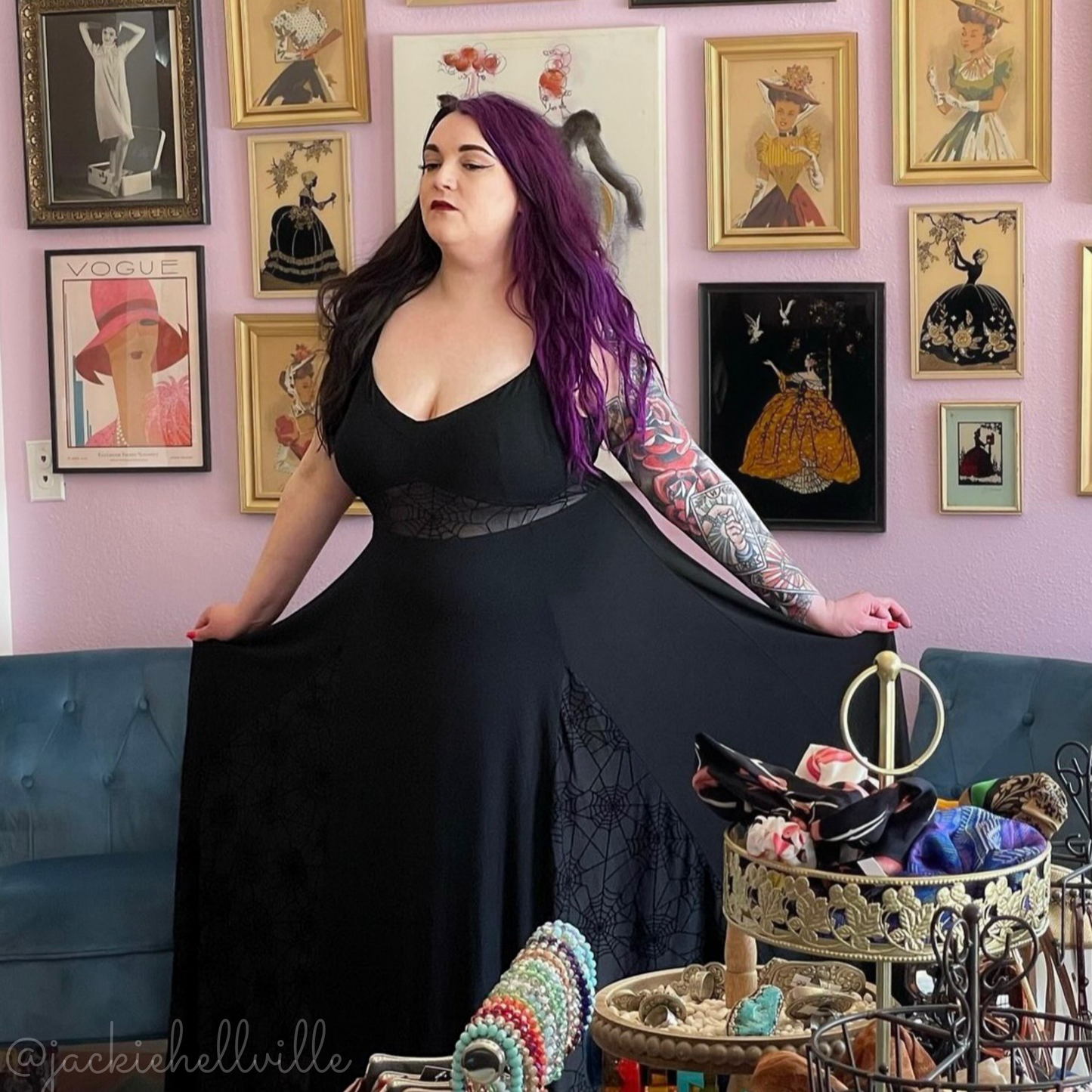 Arachnophobia Maxi Dress Pre-Sale by Weasel Wear