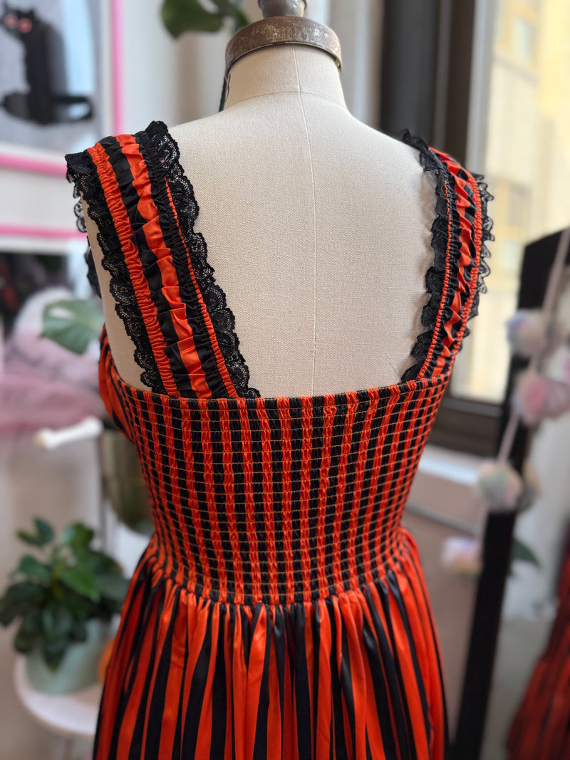 Cosette Maxi Dress in Halloween Stripe