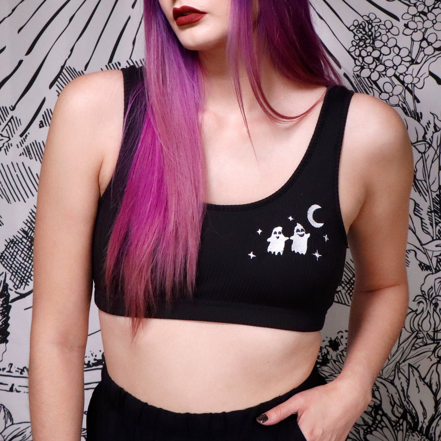 GHOSTLY STROLL - Rib Bra Top by Black Thorn LA