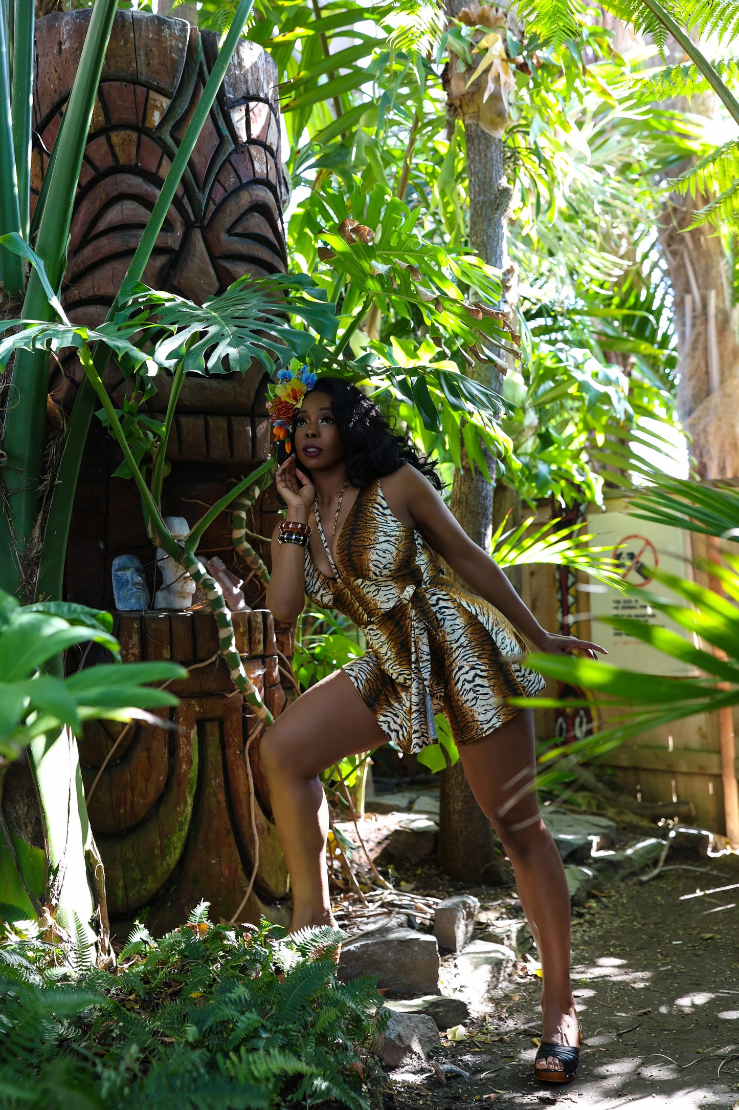 Barbados Baby Romper in Tiger by Elle Rebel