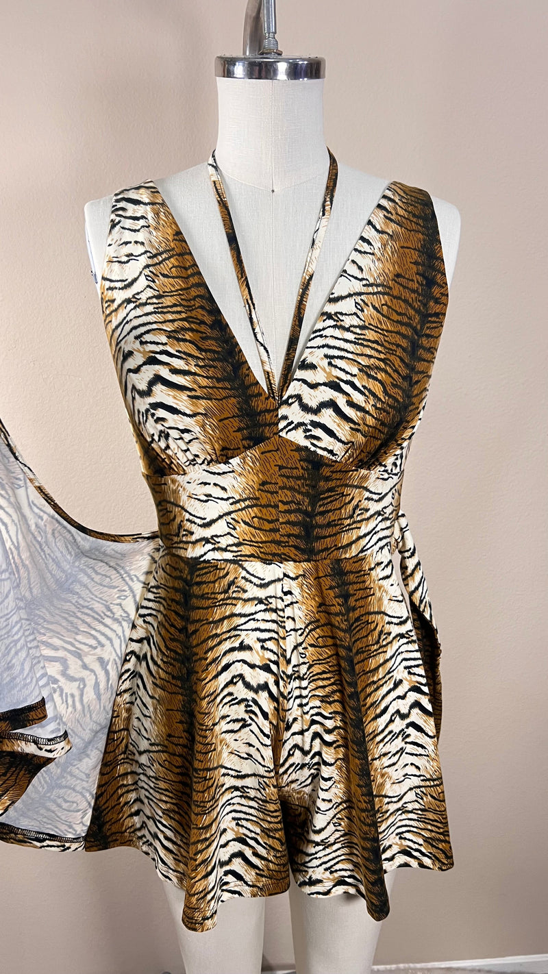 Barbados Baby Romper in Tiger by Elle Rebel