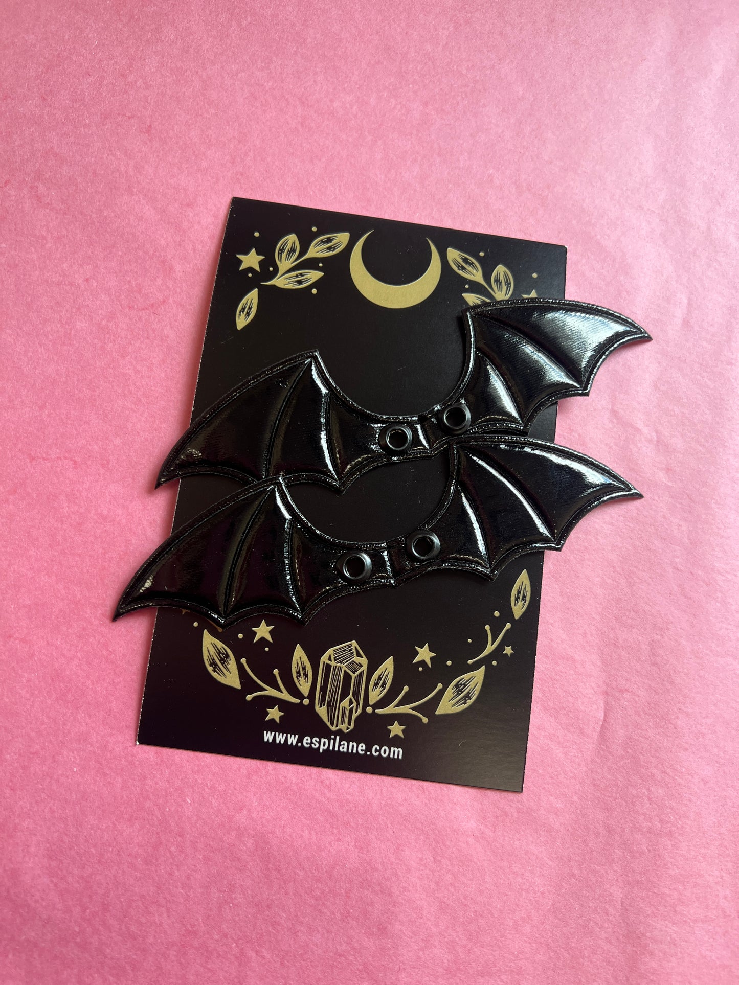 Skate & Shoe Bat Wing Lace Charms: Black by Espi Lane