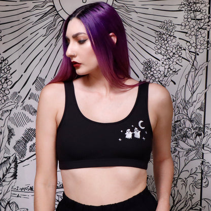 GHOSTLY STROLL - Rib Bra Top by Black Thorn LA