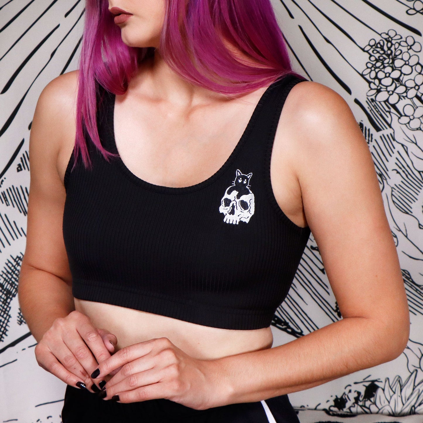 9 LIVES - Rib Bra Top by Black Thorn LA