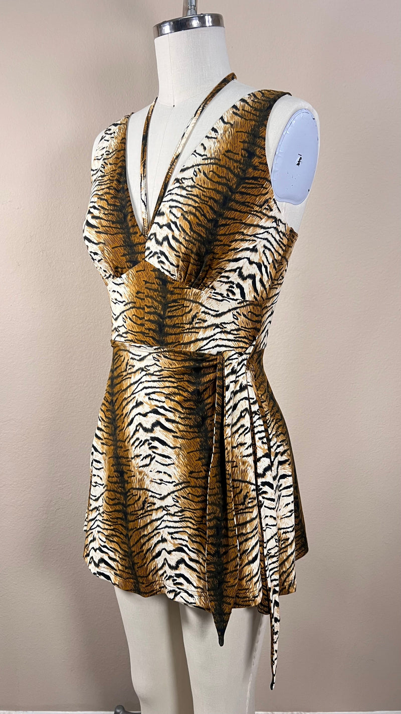 Barbados Baby Romper in Tiger by Elle Rebel