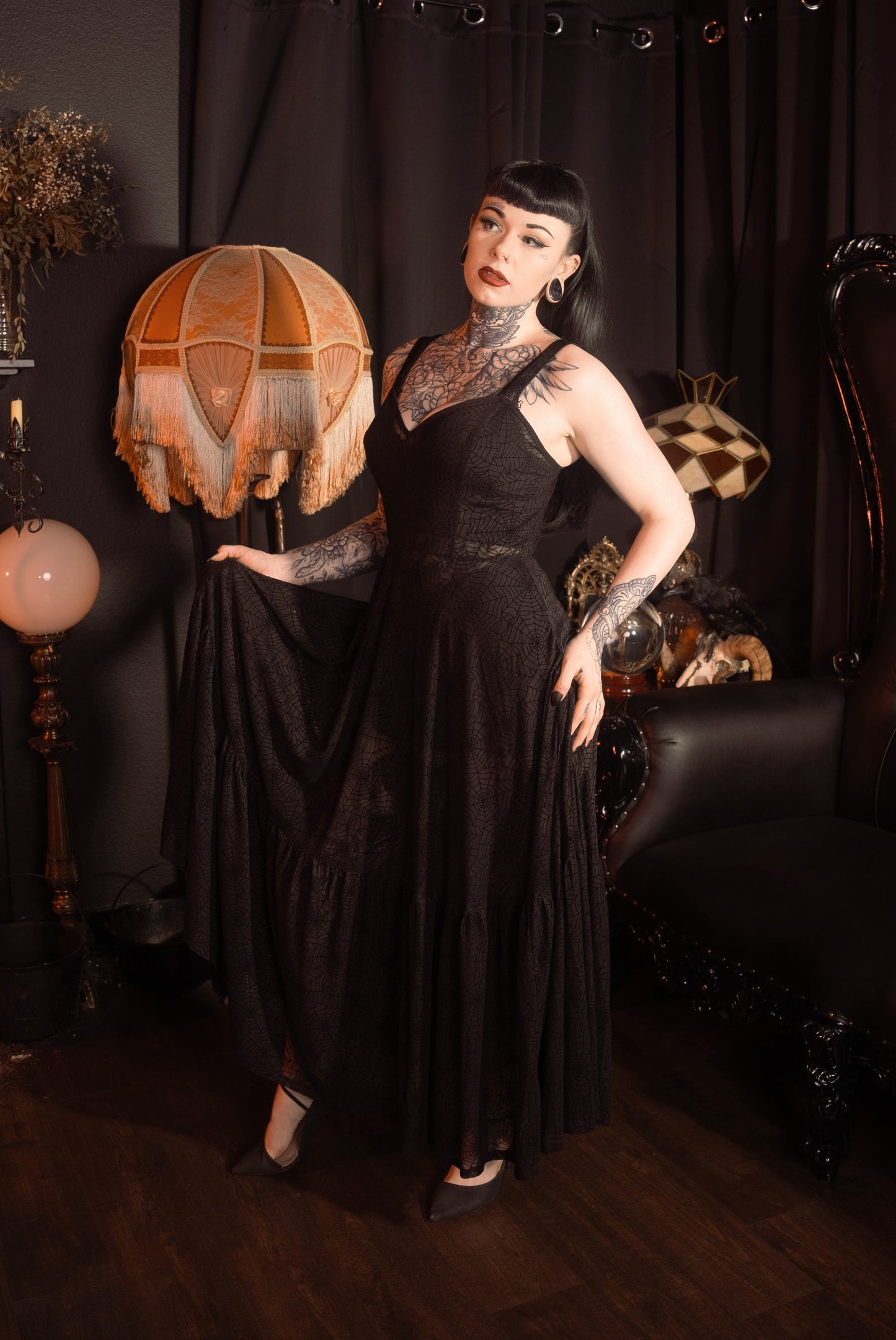 Spider's Silk Maxi Dress by Elle Rebel