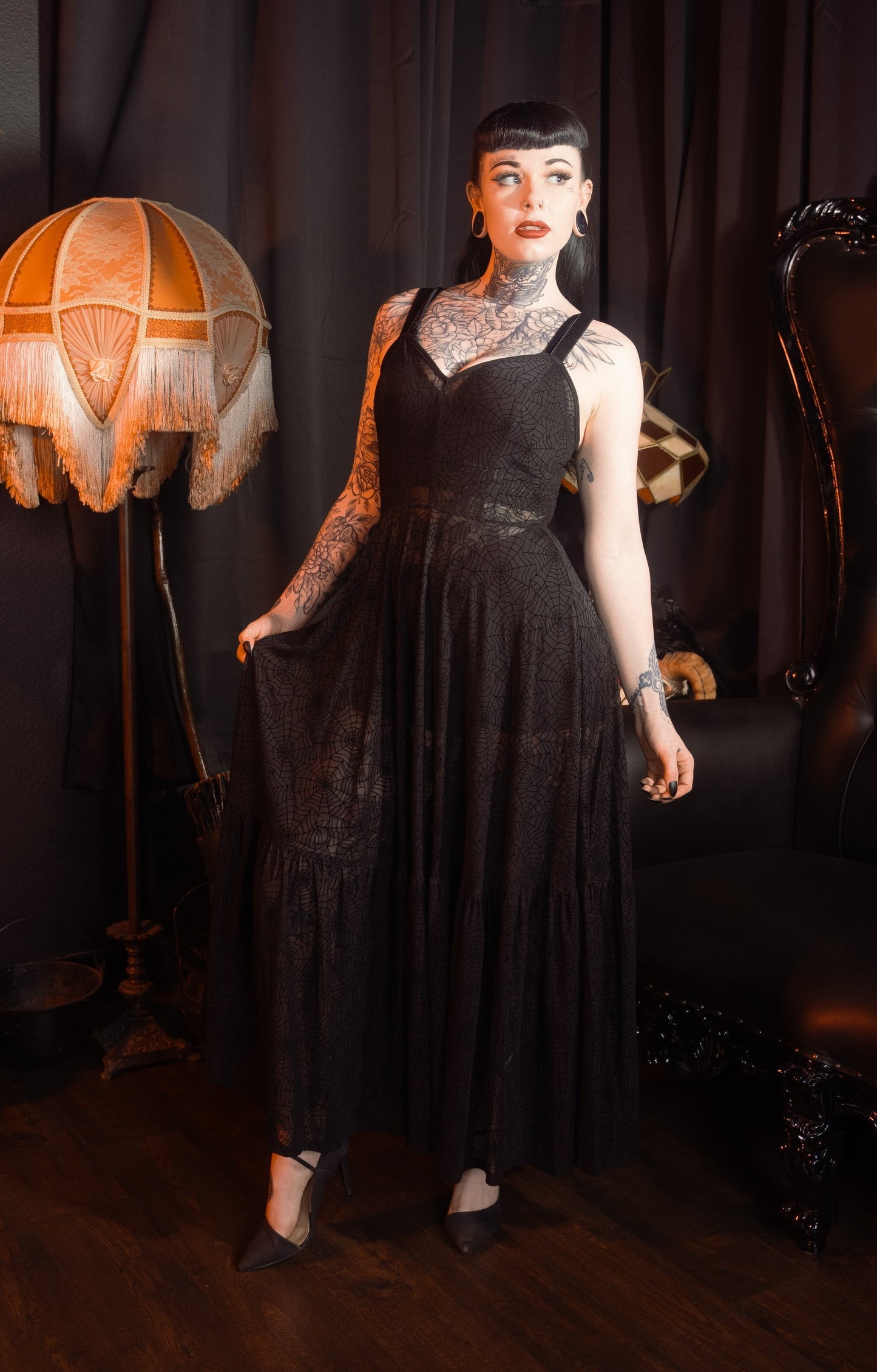 Spider's Silk Maxi Dress by Elle Rebel