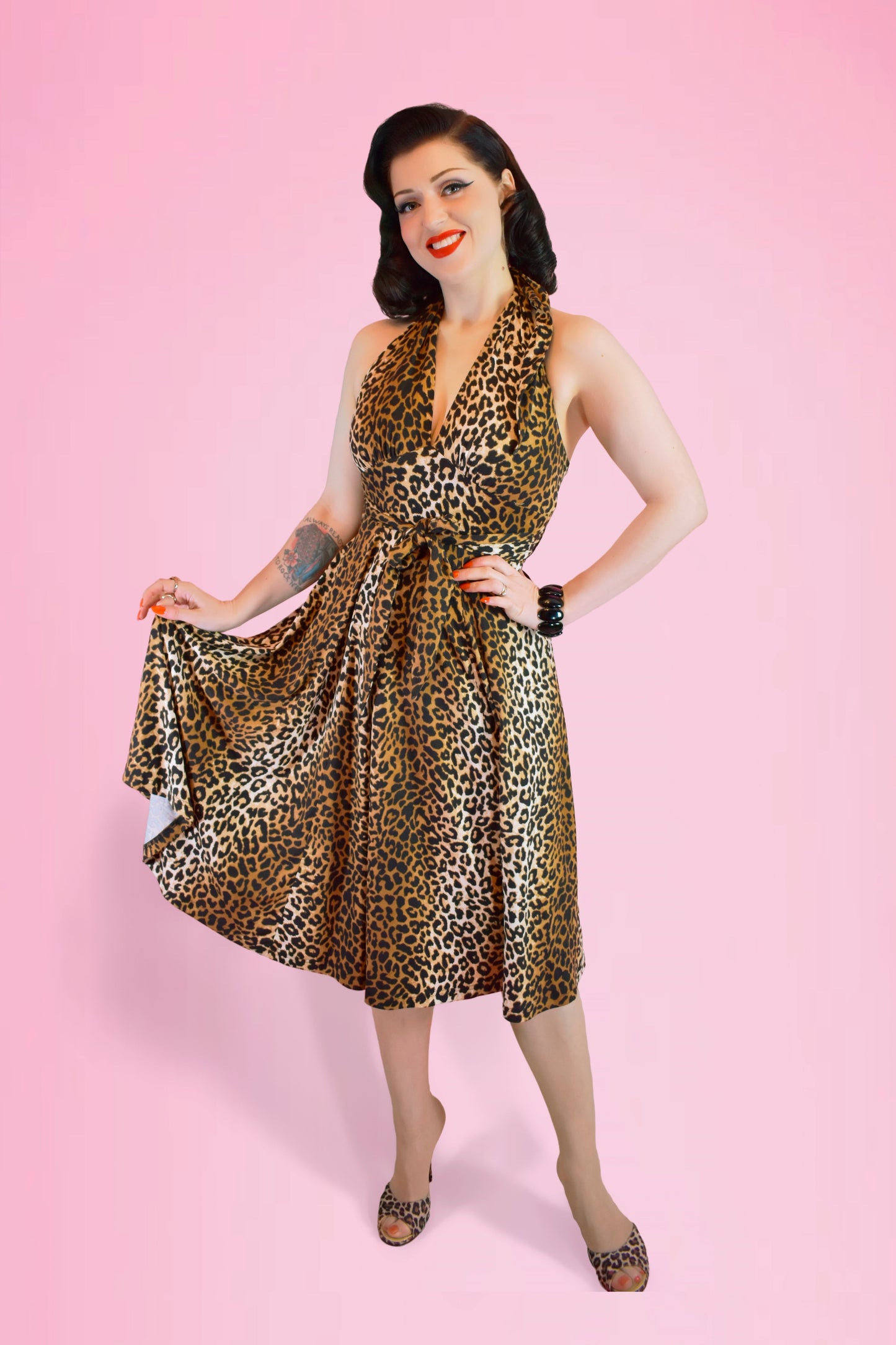 Orleans Swing Dress in Leopard by Elle Rebel