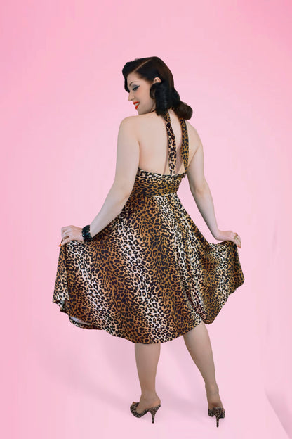 Orleans Swing Dress in Leopard by Elle Rebel