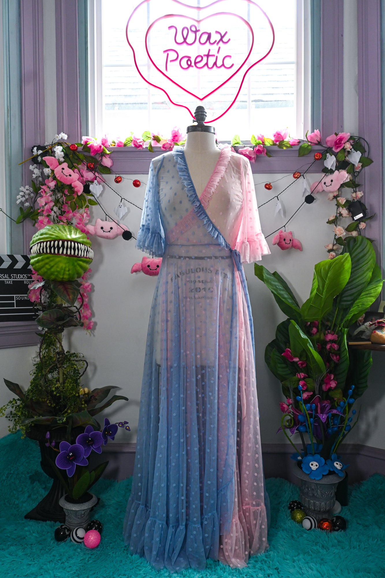 Derek Rose Women's Long Dressing Gown Ledbury 51 Cotton Batiste Blue |  ModeSens