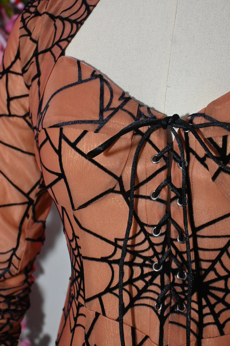 Willow Spiderweb Maxi Dress and Bolero in Vintage Peach