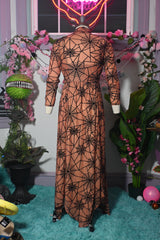 Willow Spiderweb Maxi Dress and Bolero in Vintage Peach