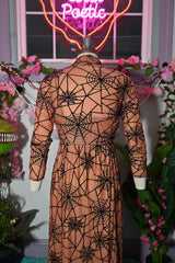 Willow Spiderweb Maxi Dress and Bolero in Vintage Peach