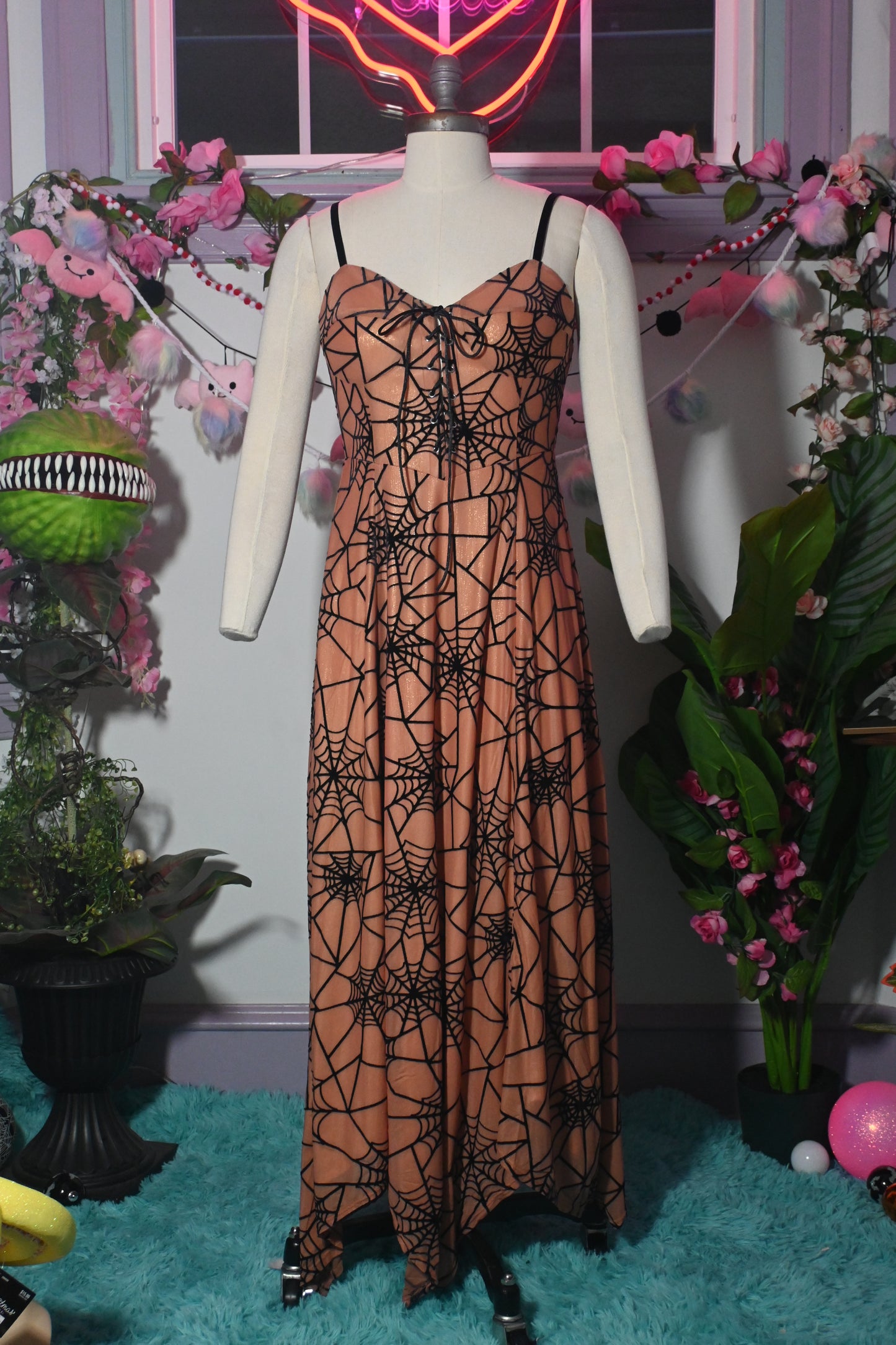*PRE ORDER* Willow Spiderweb Maxi Dress and Bolero in Vintage Peach