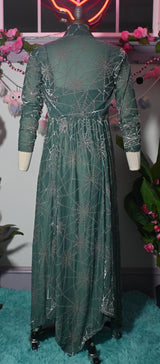 Willow Spiderweb Maxi Dress and Bolero in Mermaid Green