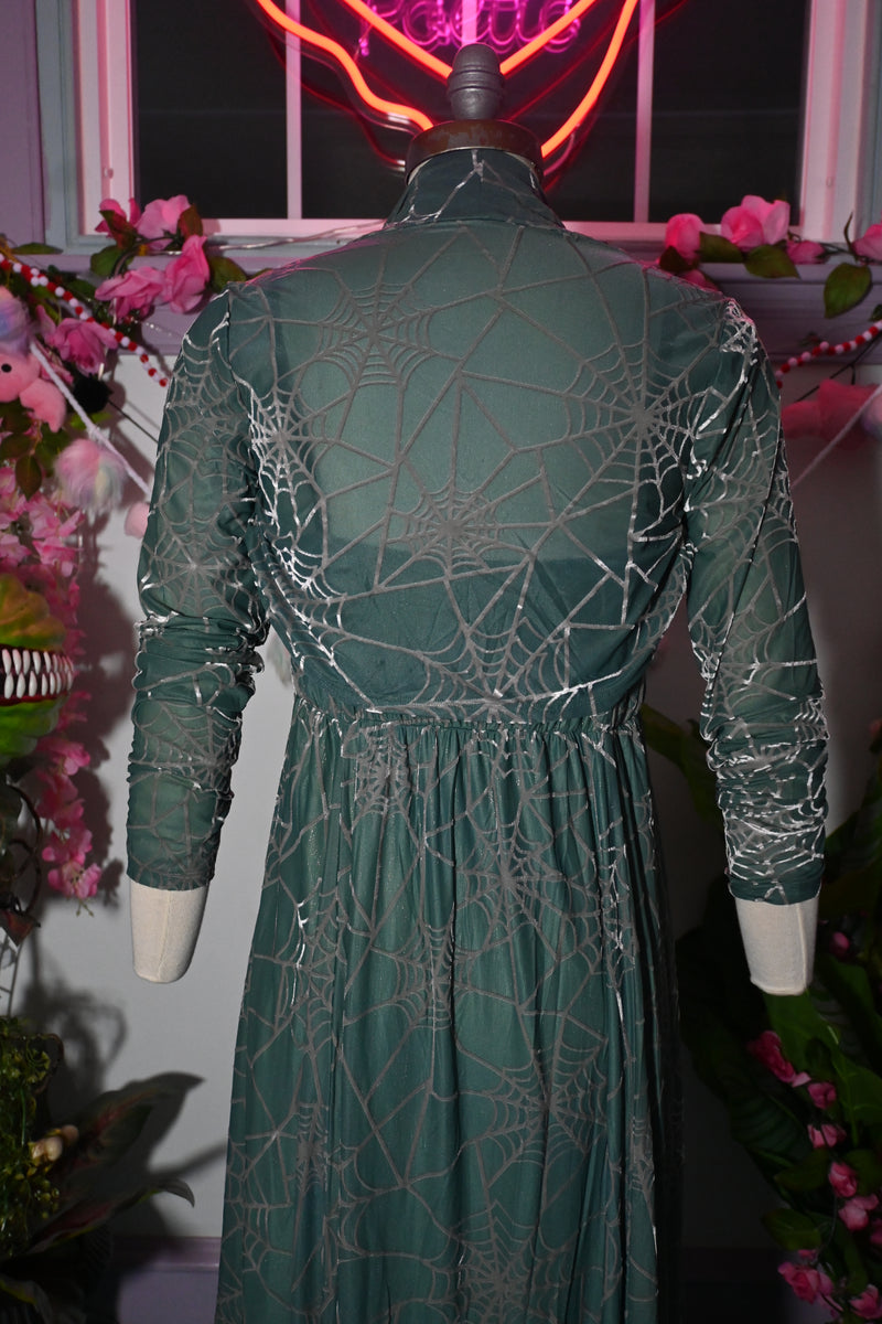 Willow Spiderweb Maxi Dress and Bolero in Mermaid Green